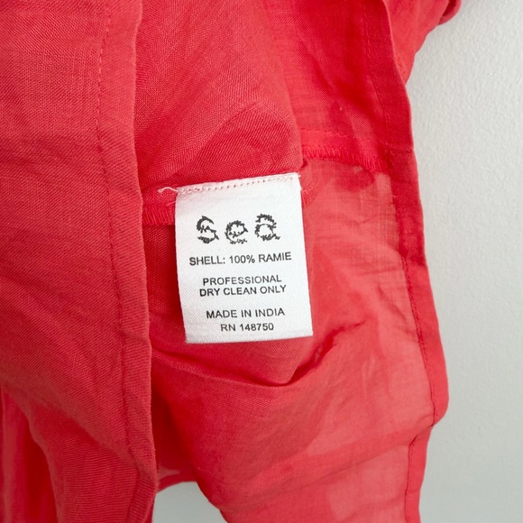 Sea New York Size XS • Frida Embroidered Red Short Sleeve Top. - Picture 4 of 5